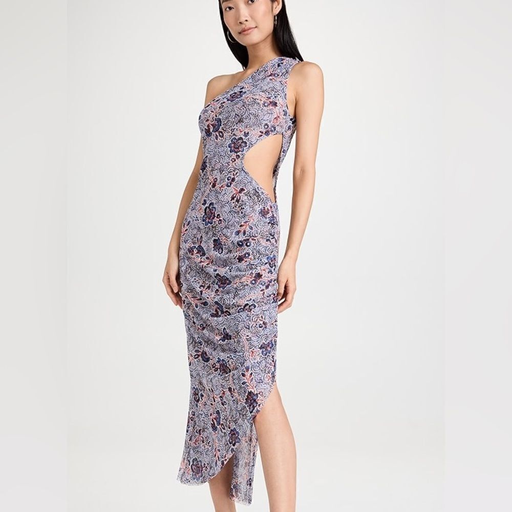 NWT MISA women's size‎ small Aries Midi dress with side cutout and slit